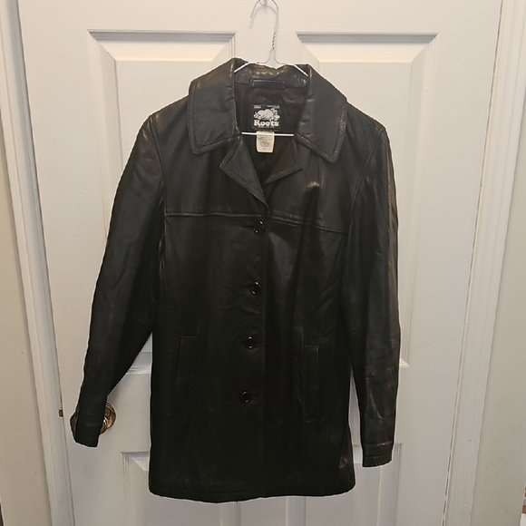 Roots Leather Women's Black Coat - Picture 2 of 7